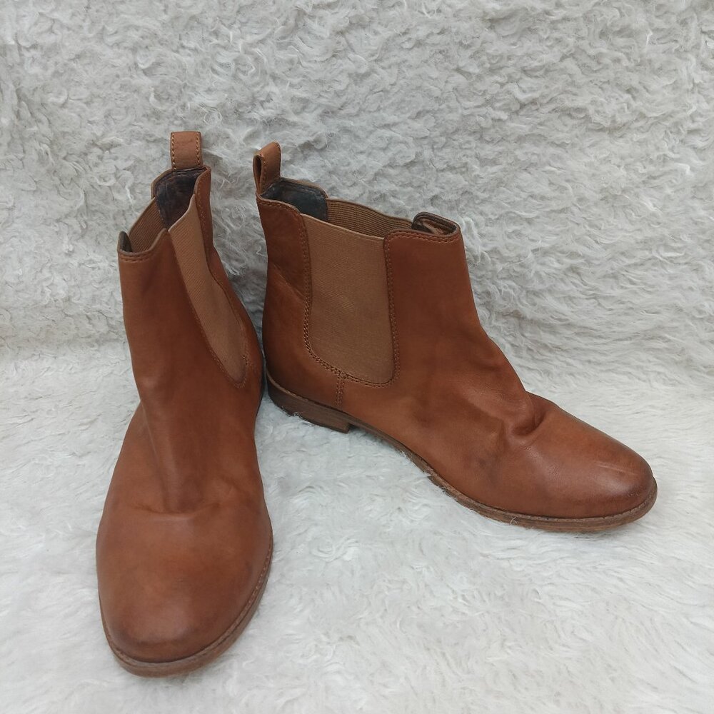 Frye Women's Brown Leather Frye Anna Chelsea Boots US 8.5